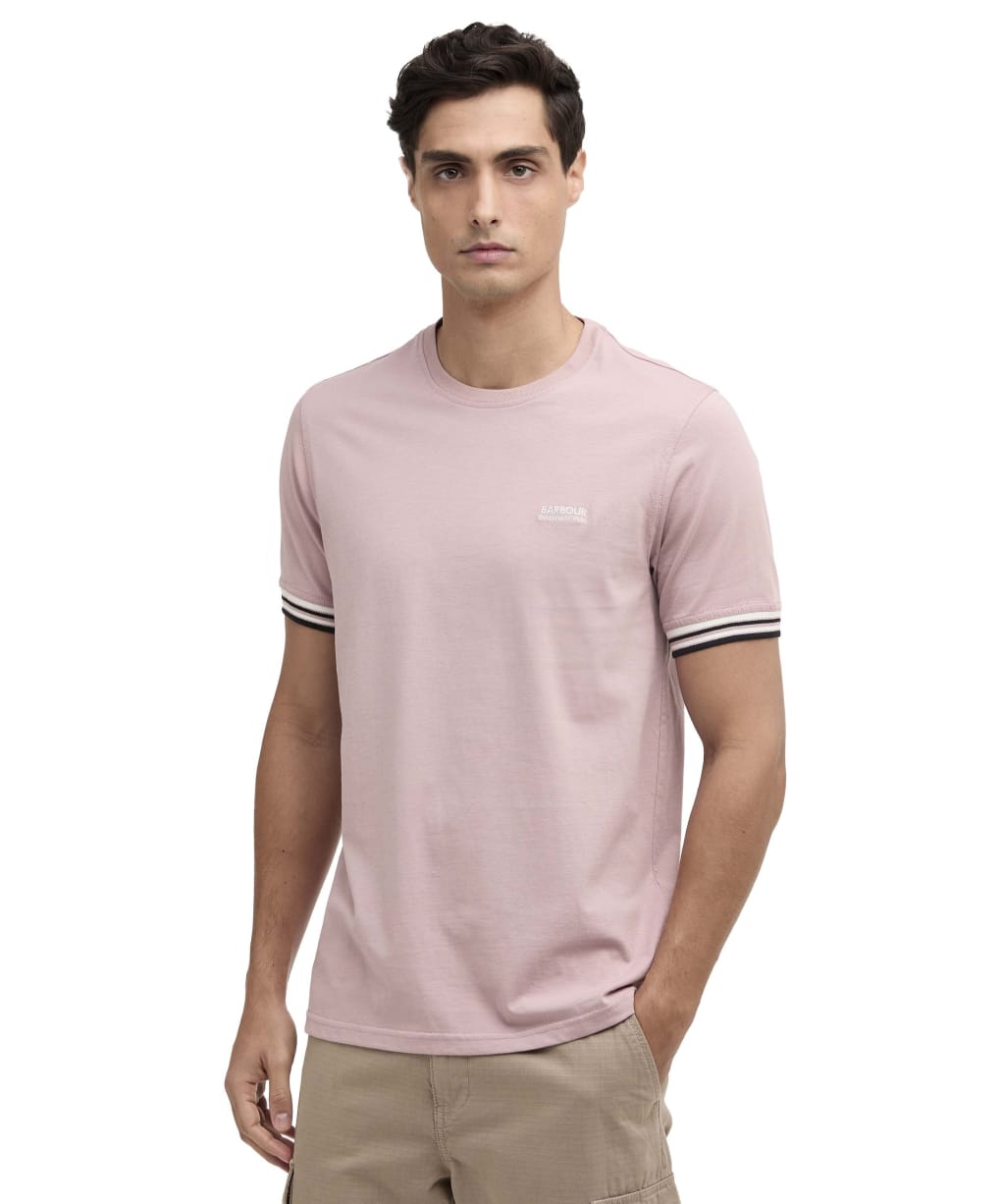 Men's Barbour International Burnwood Tipped Cuff T-Shirt - Woodrose