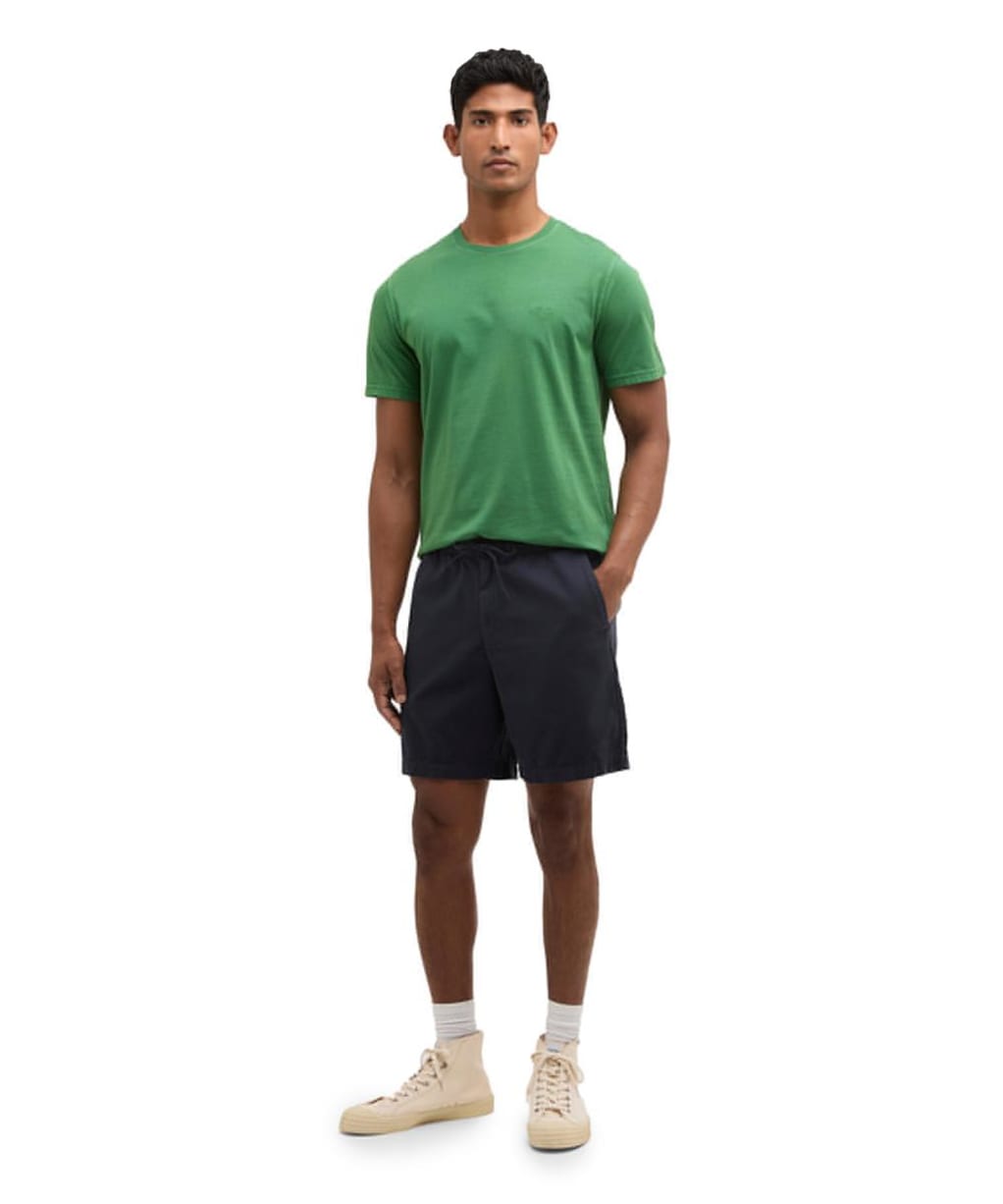 Men's Barbour Washed Oxford Relaxed Shorts - Navy
