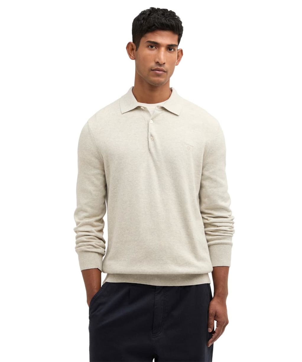 Men's Barbour Pima Cotton Knitted Polo Shirt - Neutral