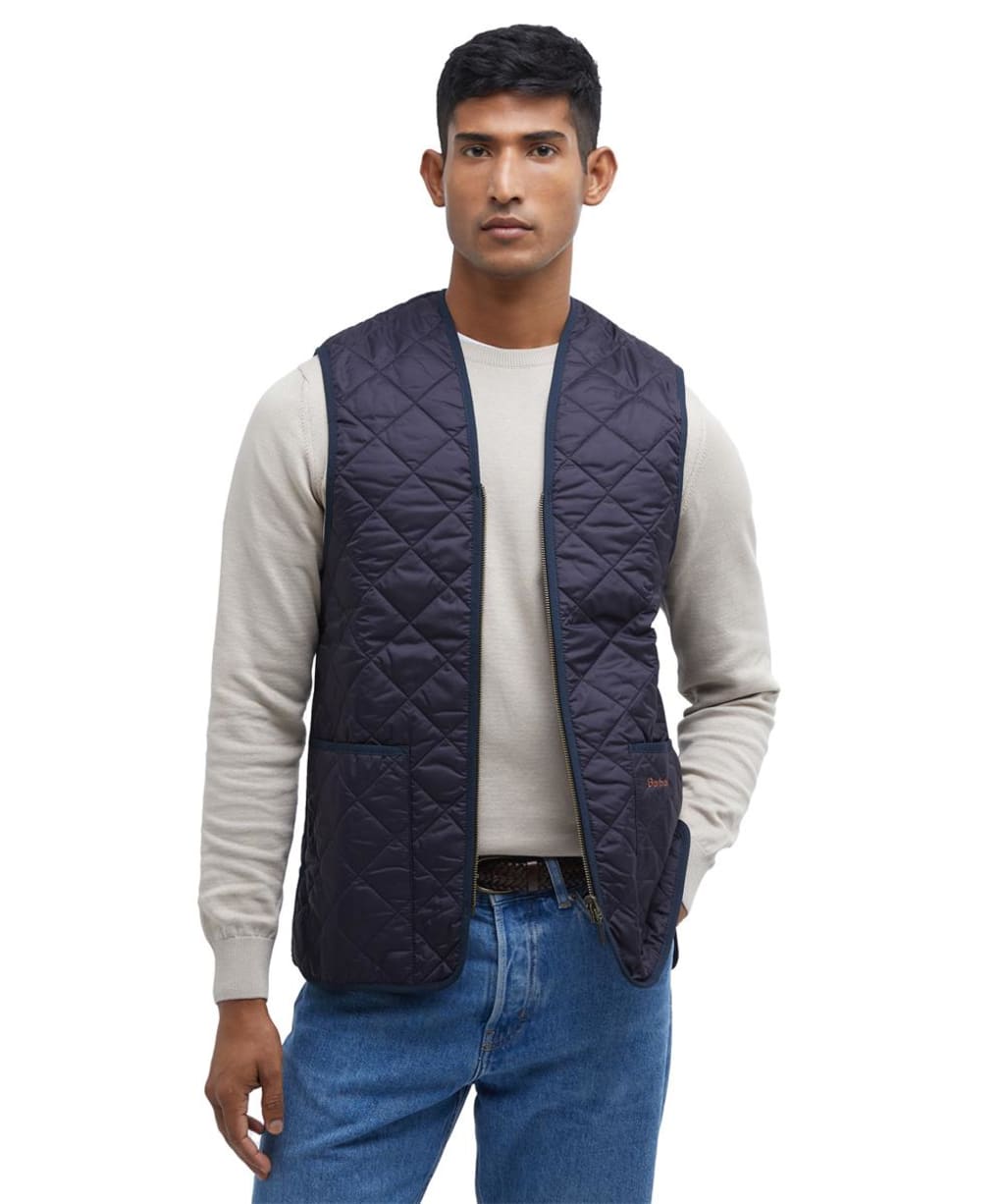 Men's Barbour Quilted Waistcoat / Zip-in Liner - Navy