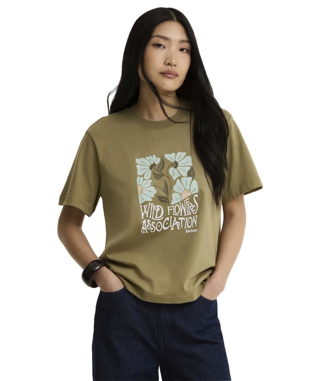 Women's Barbour Selena T-Shirt - Bleached Olive