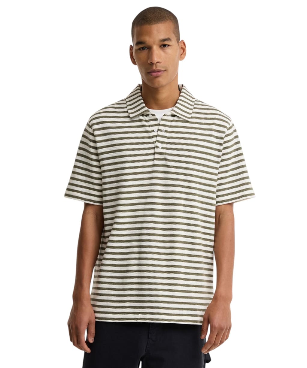 Men's Barbour Farlam Striped Tailored Polo Shirt - Whisper White
