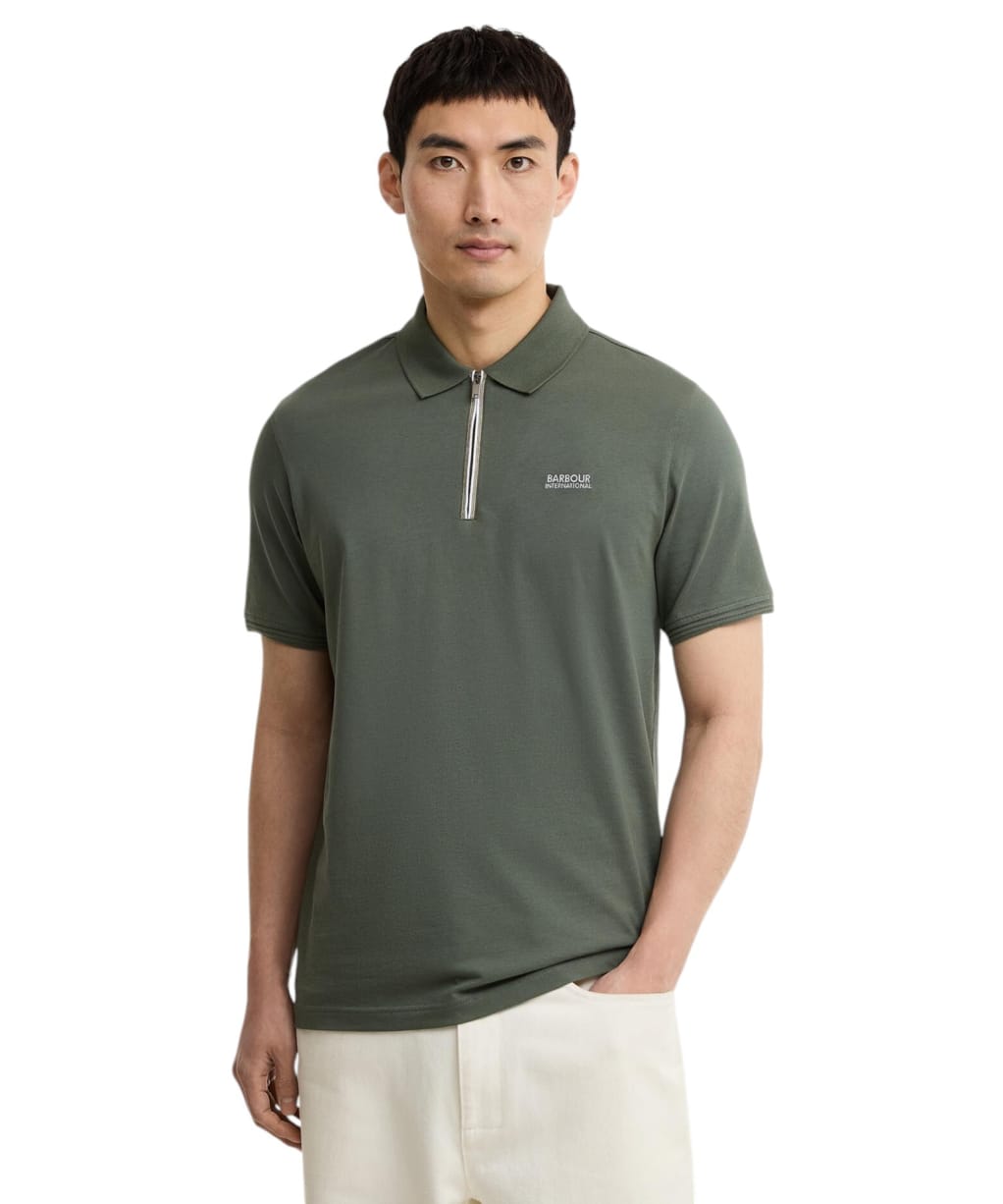 Men's Barbour International Ashmann Tipped Polo Shirt - Thyme