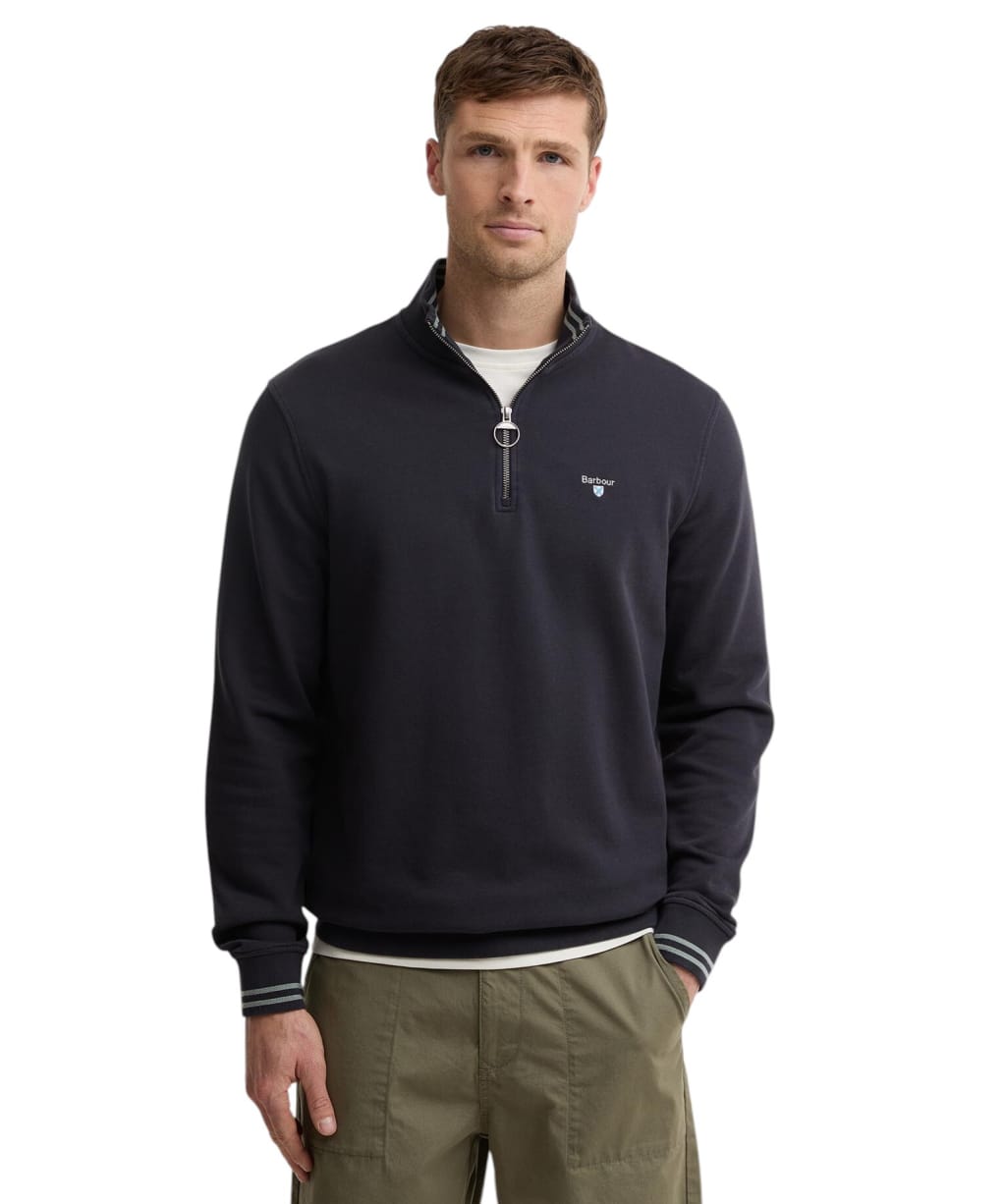 Men's Barbour Rosford Half Zip Sweatshirt - Dark Navy