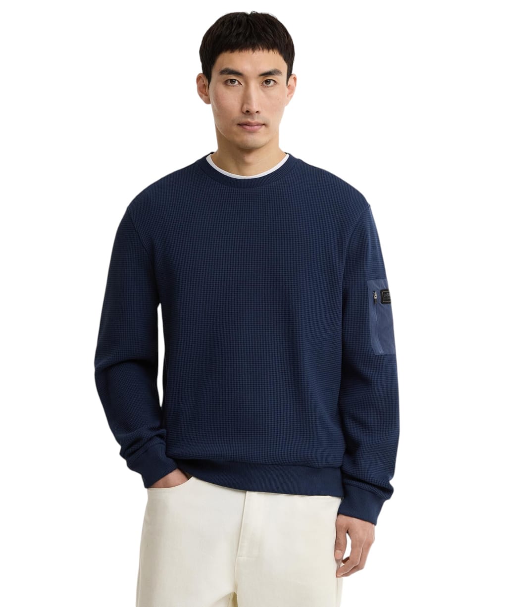 Men's Barbour International Bewley Crew Neck Sweatshirt - Oxford Navy
