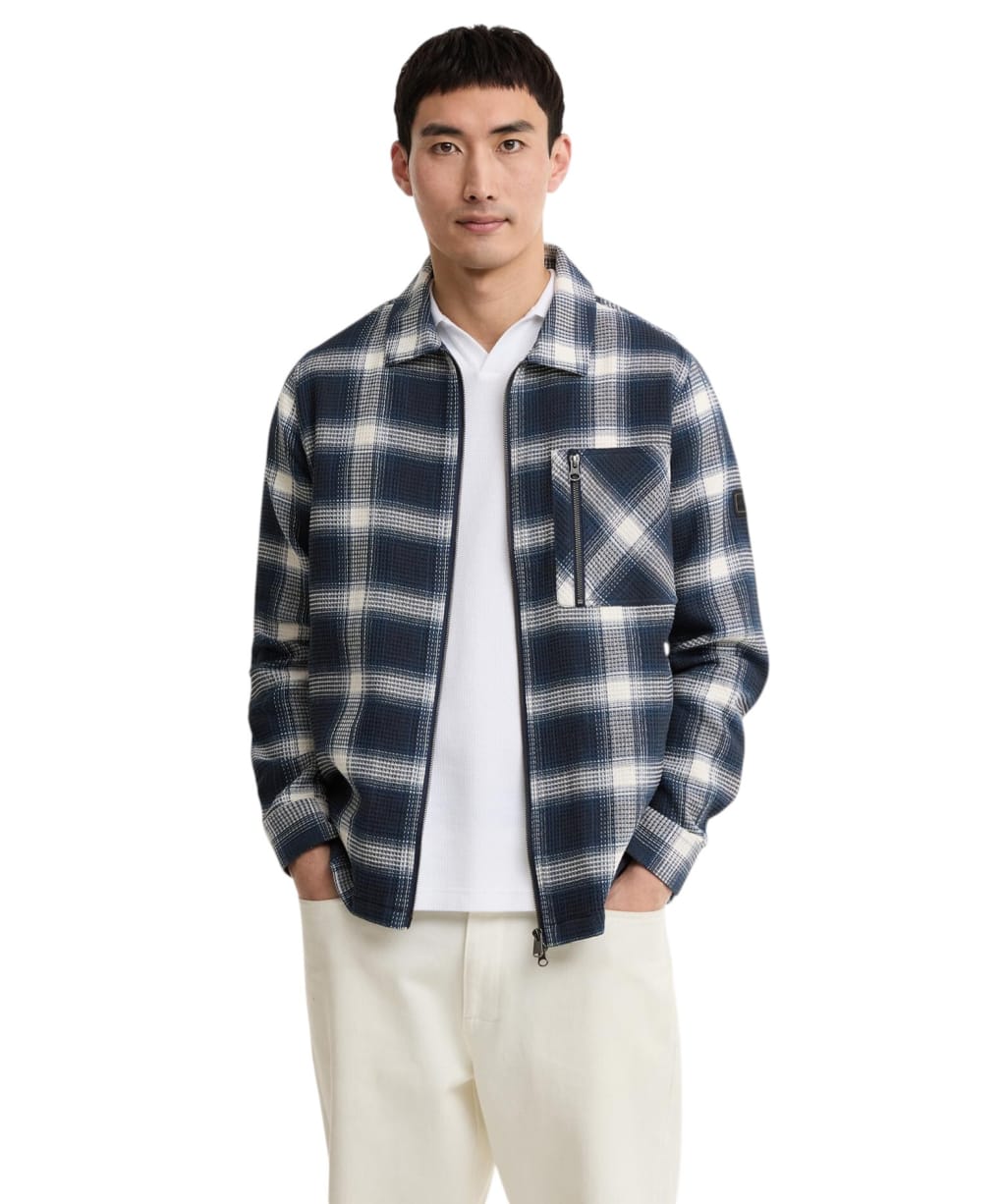Men's Barbour International Elm Checked Overshirt - Oxford Navy