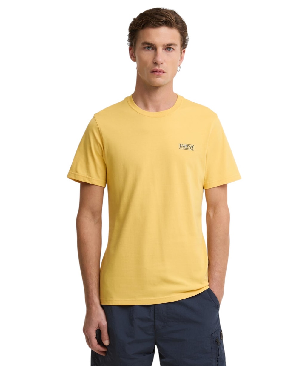 Men's Barbour International Small Logo Tee - Misted Yellow