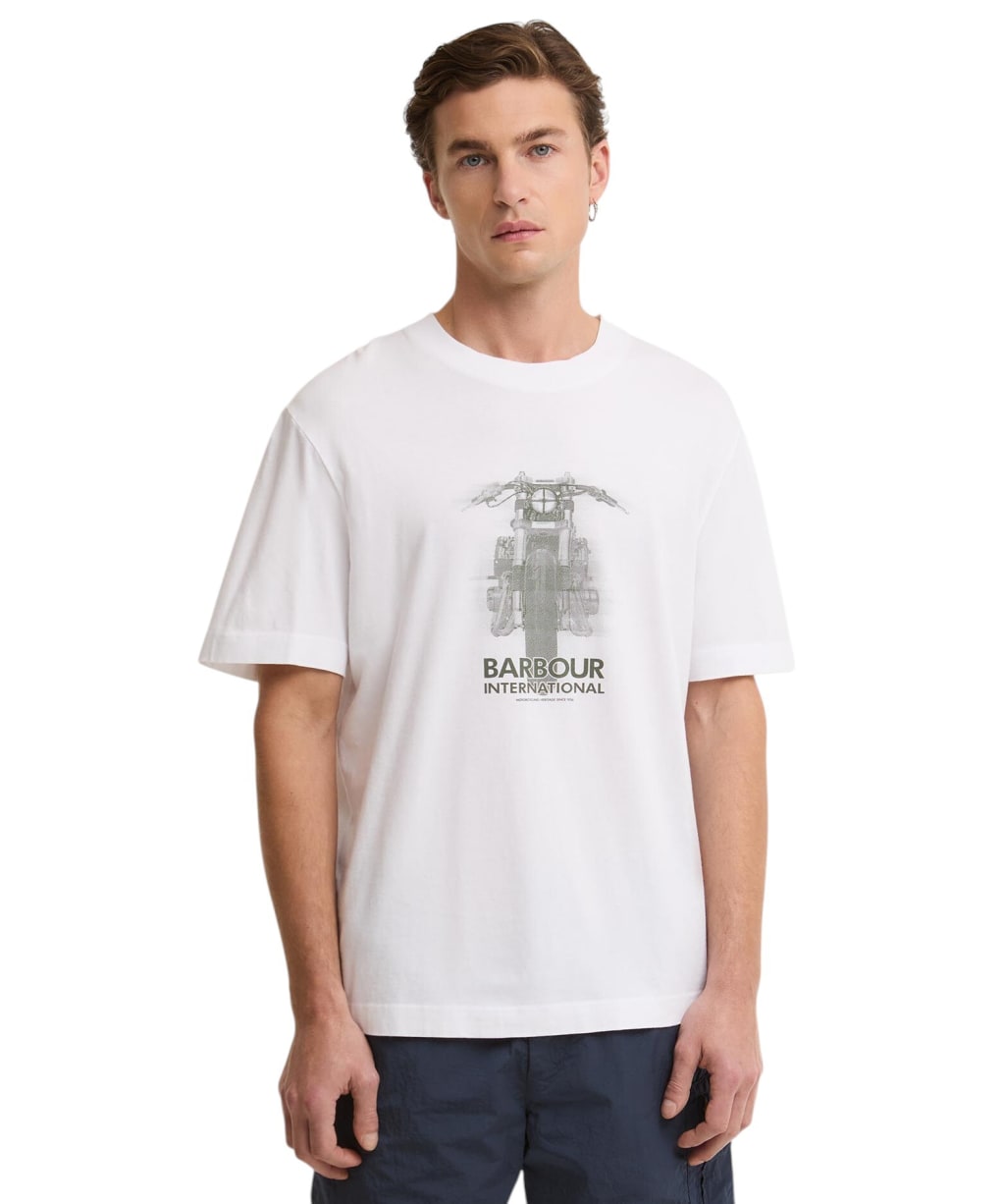 Men's Barbour International Hocking Graphic T-Shirt - White