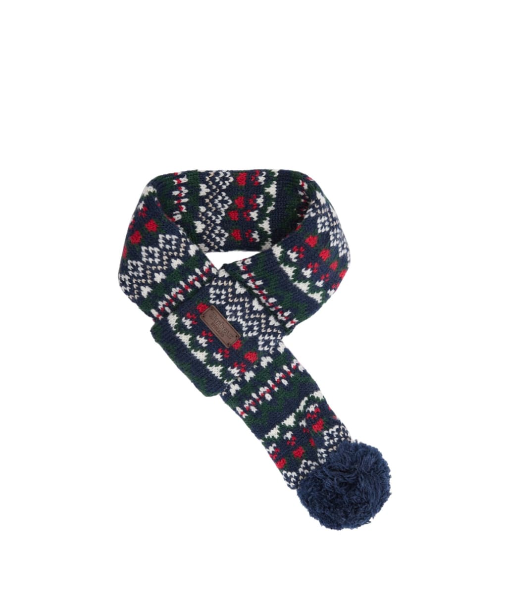 Barbour Marlow Fair Isle Dog Scarf - NAVY FESTIVE