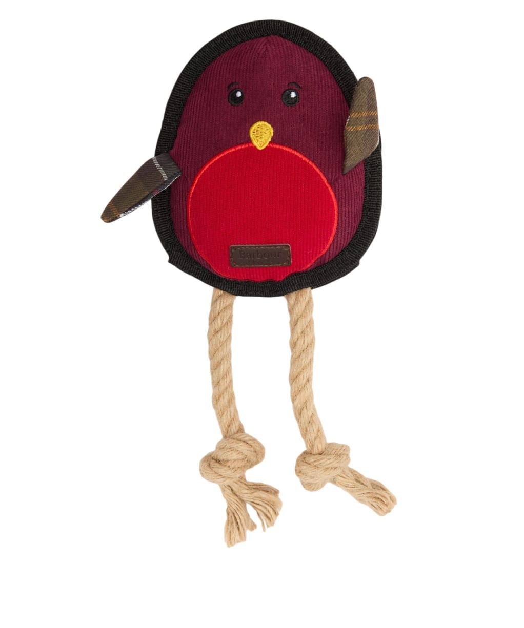 Barbour Dog Christmas Robin Toy - Brown / Red
