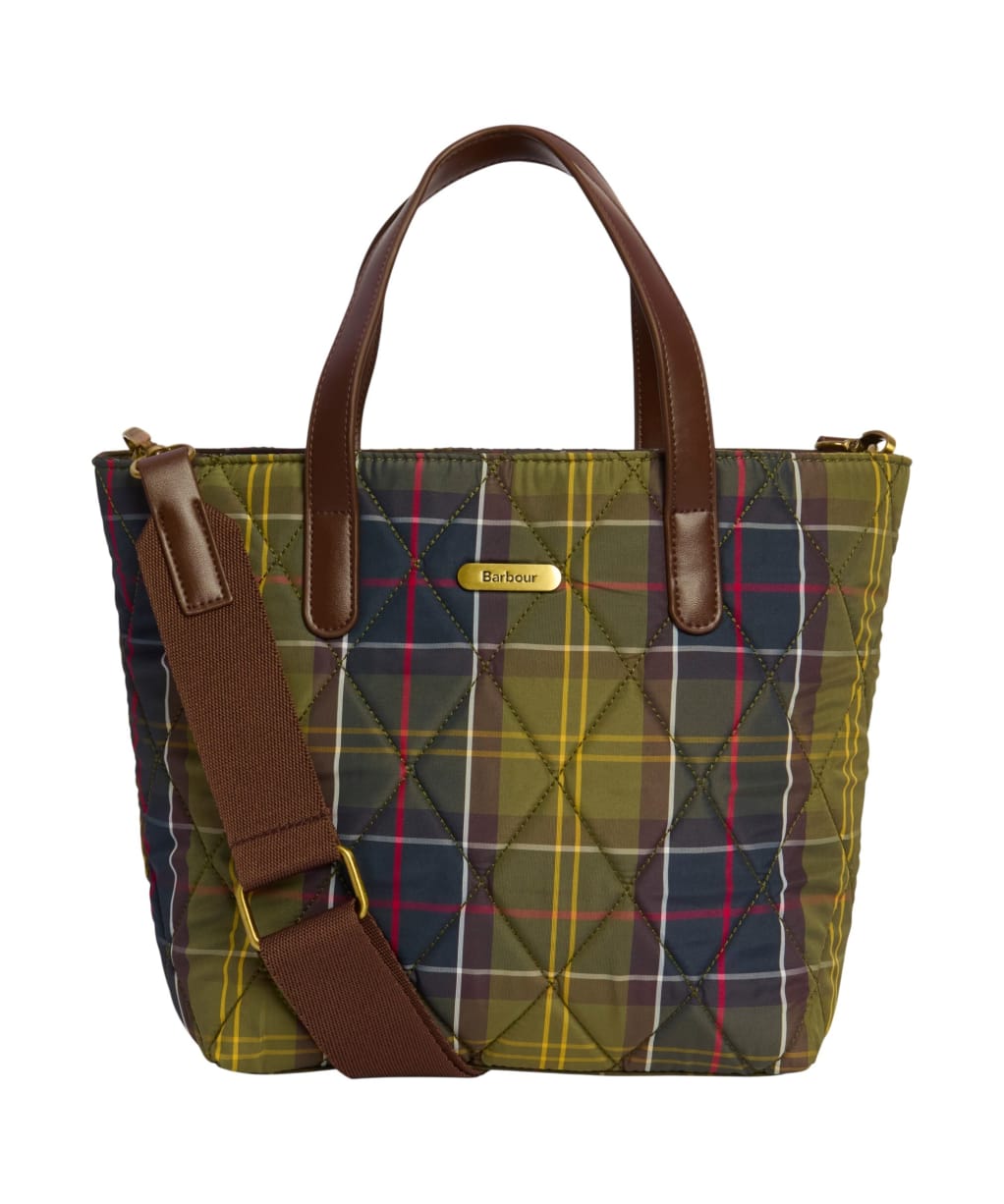 Women's Barbour Mini Quilted Tote Bag - Classic Tartan