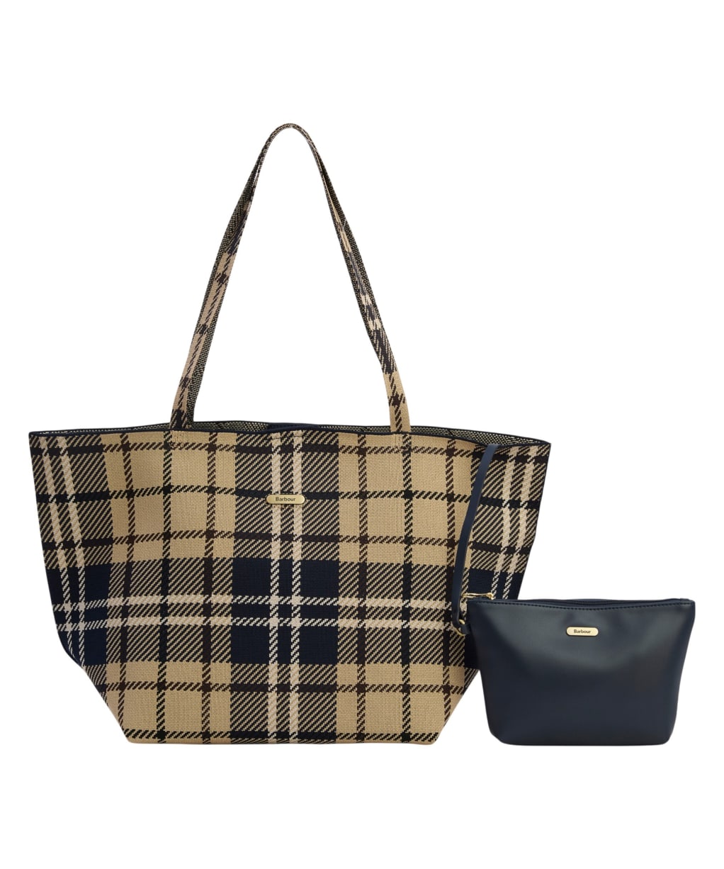 Women's Barbour Layla Tartan Large Tote Bag - Birchwood Dress Tartan