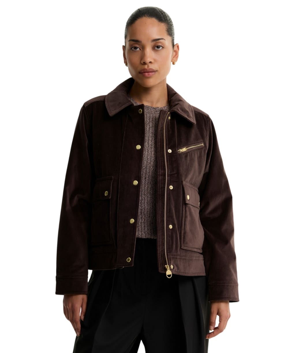 Women's Barbour International Hanson Velvet Casual Jacket - Truffle