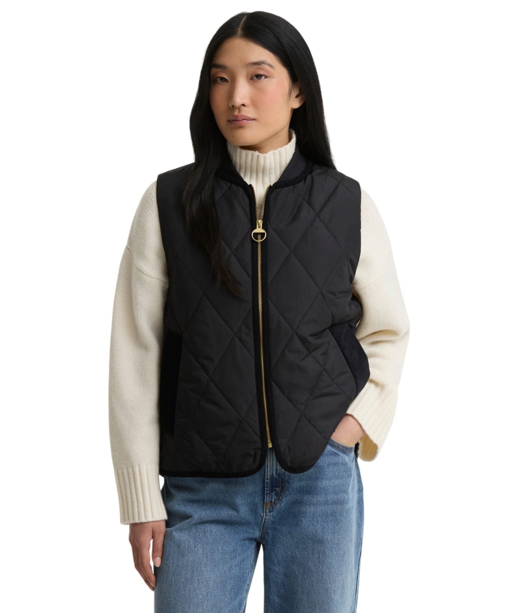 Women's Barbour Glendyn Quilted Gilet - Black / Ancient 