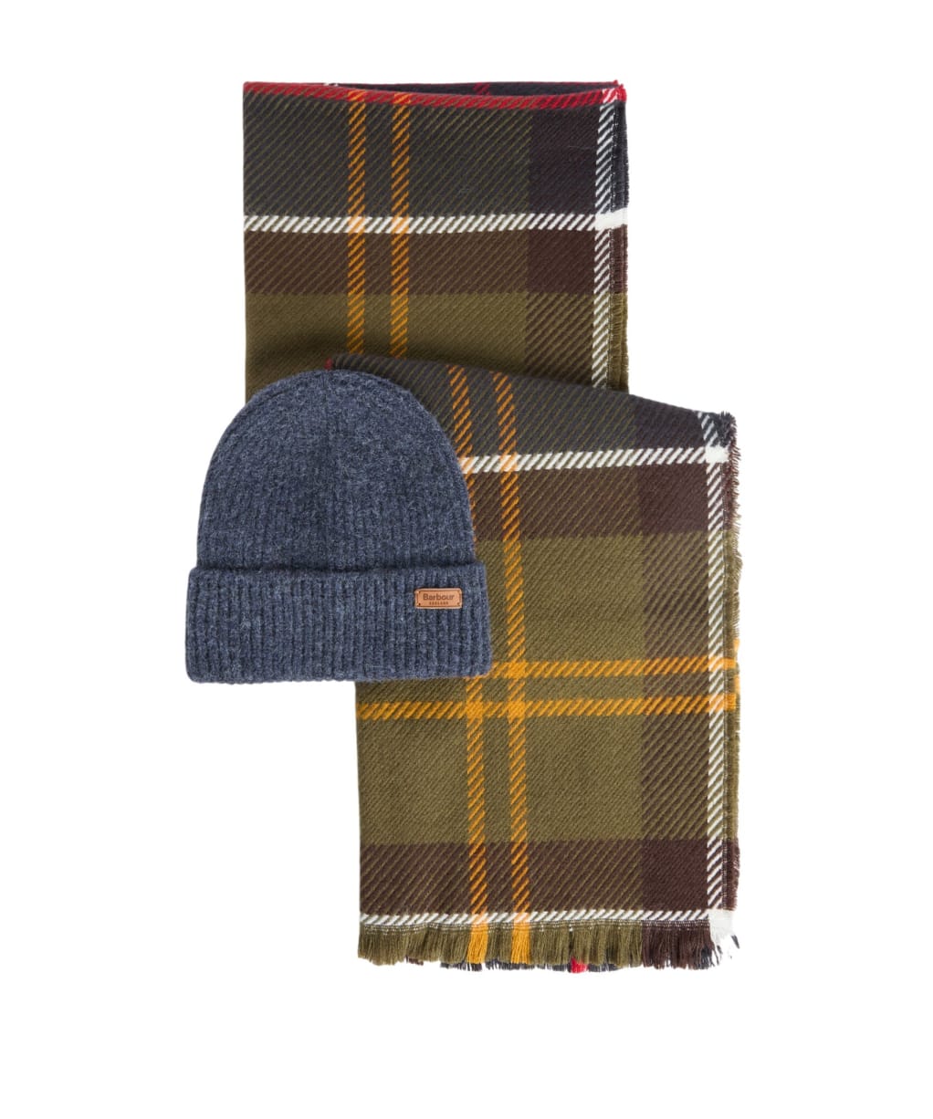 Women's Barbour Pendle Beanie & Blair Scarf Gift Set - Classic Tartan