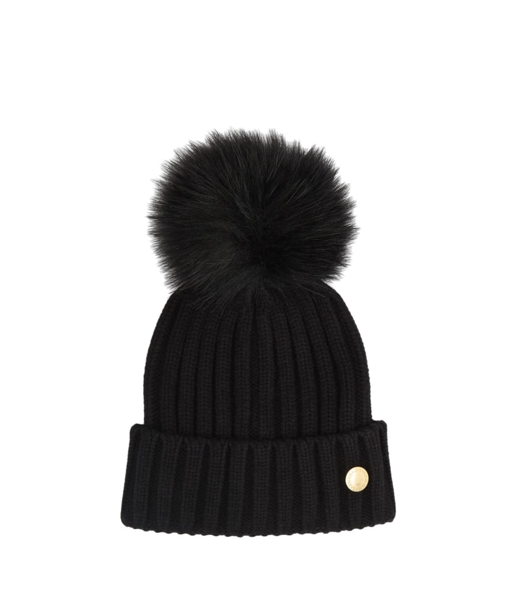 Women's Barbour International Conway Knitted Beanie Hat - Black