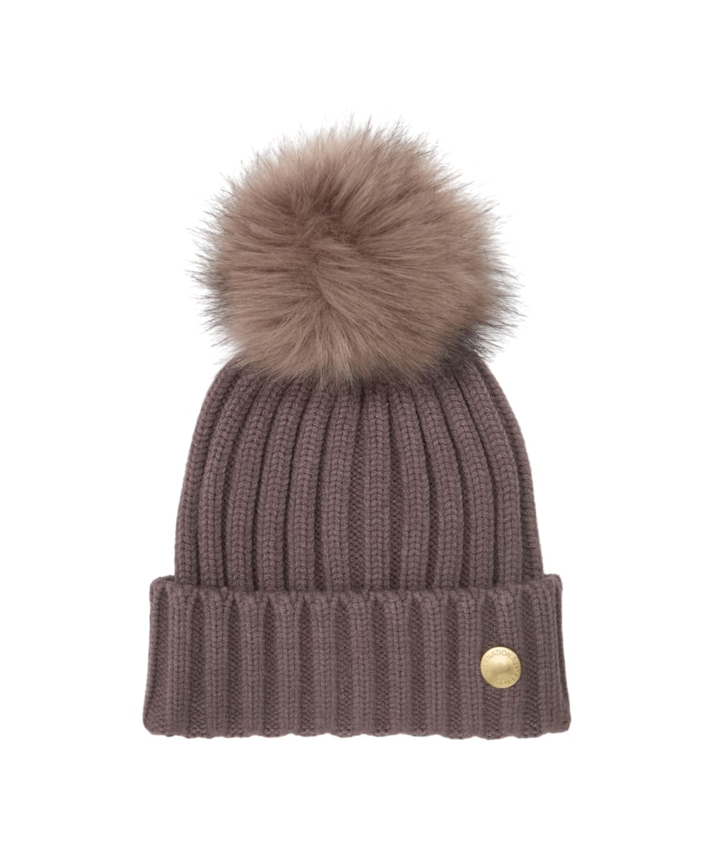 Women's Barbour International Conway Knitted Beanie Hat - Truffle