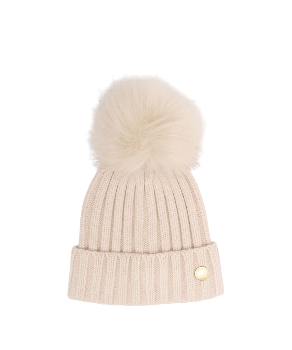 Women's Barbour International Conway Knitted Beanie Hat - Moonbeam
