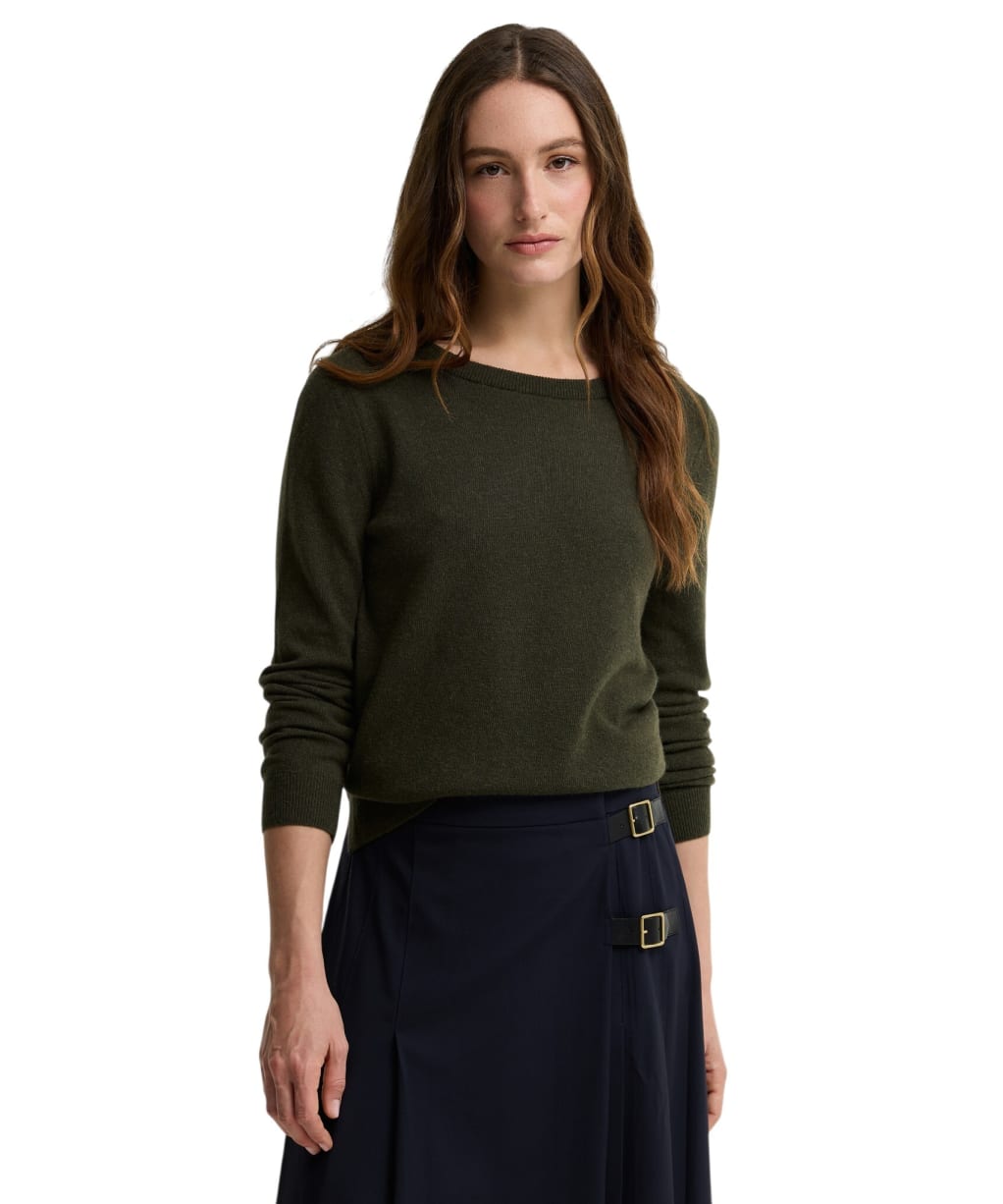 Women’s Barbour Pendle Crew Knit Sweater - OLIVE/BIRCHWOOD