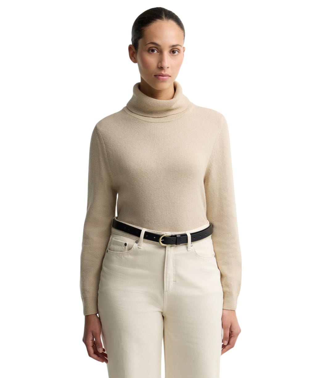 Women’s Barbour Pendle Roll Collar Sweater - HONEY/BIRCHWOOD