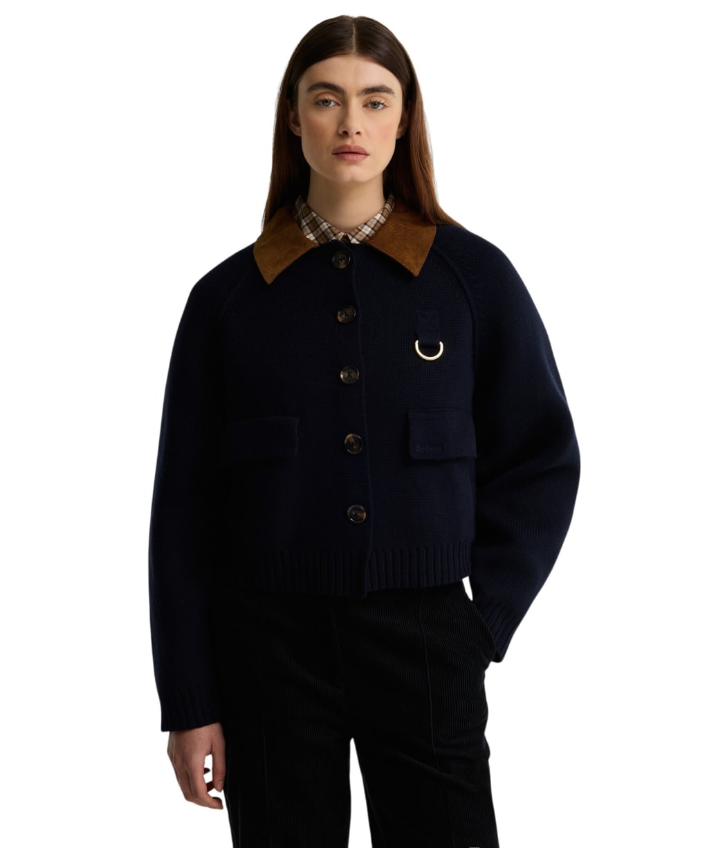 Women's Barbour Alverstone Knitted Cardigan - Navy
