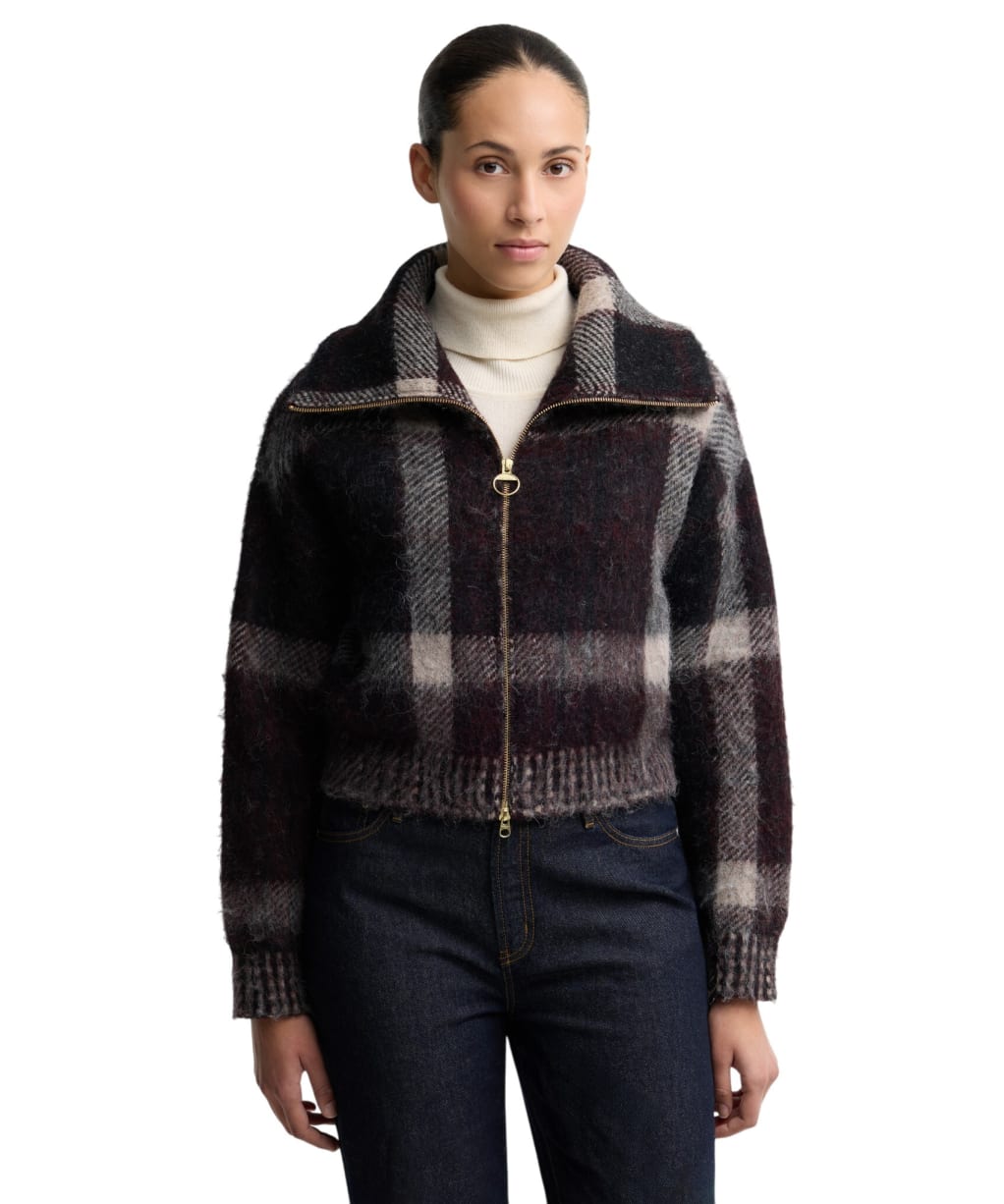 Women's Barbour Carville Knitted Zip Through Jumper - Multi