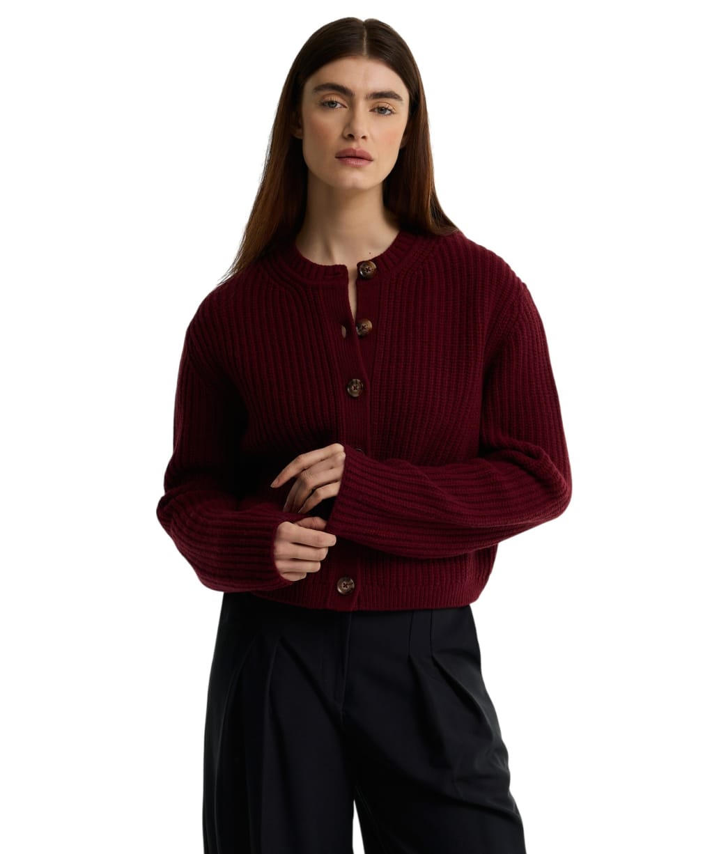 Women's Barbour Adalyn Knitted Cardigan - Cranberry Red