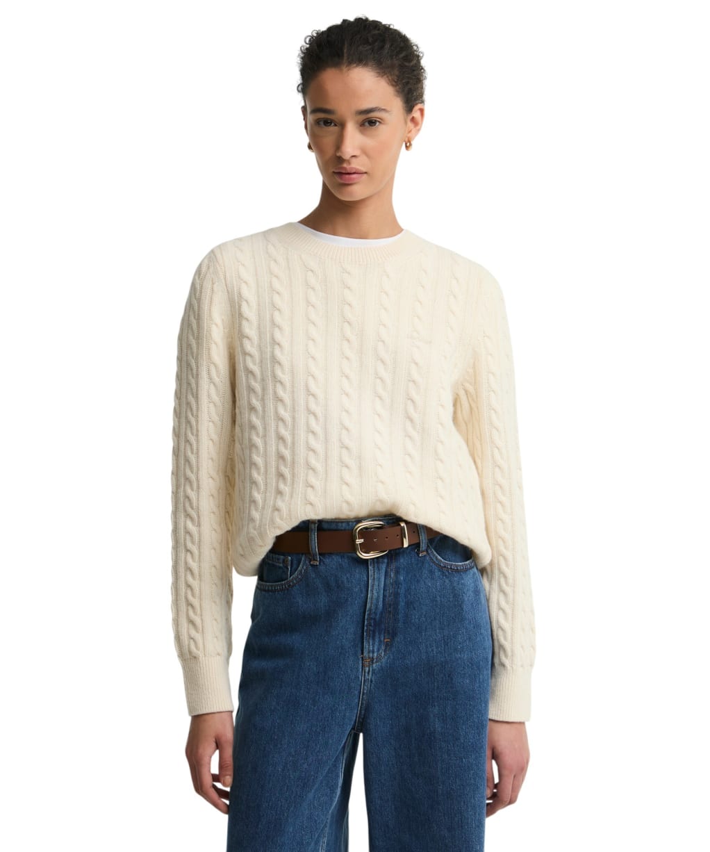 Women's Barbour Ashdown Cable Knitted Jumper - Ecru