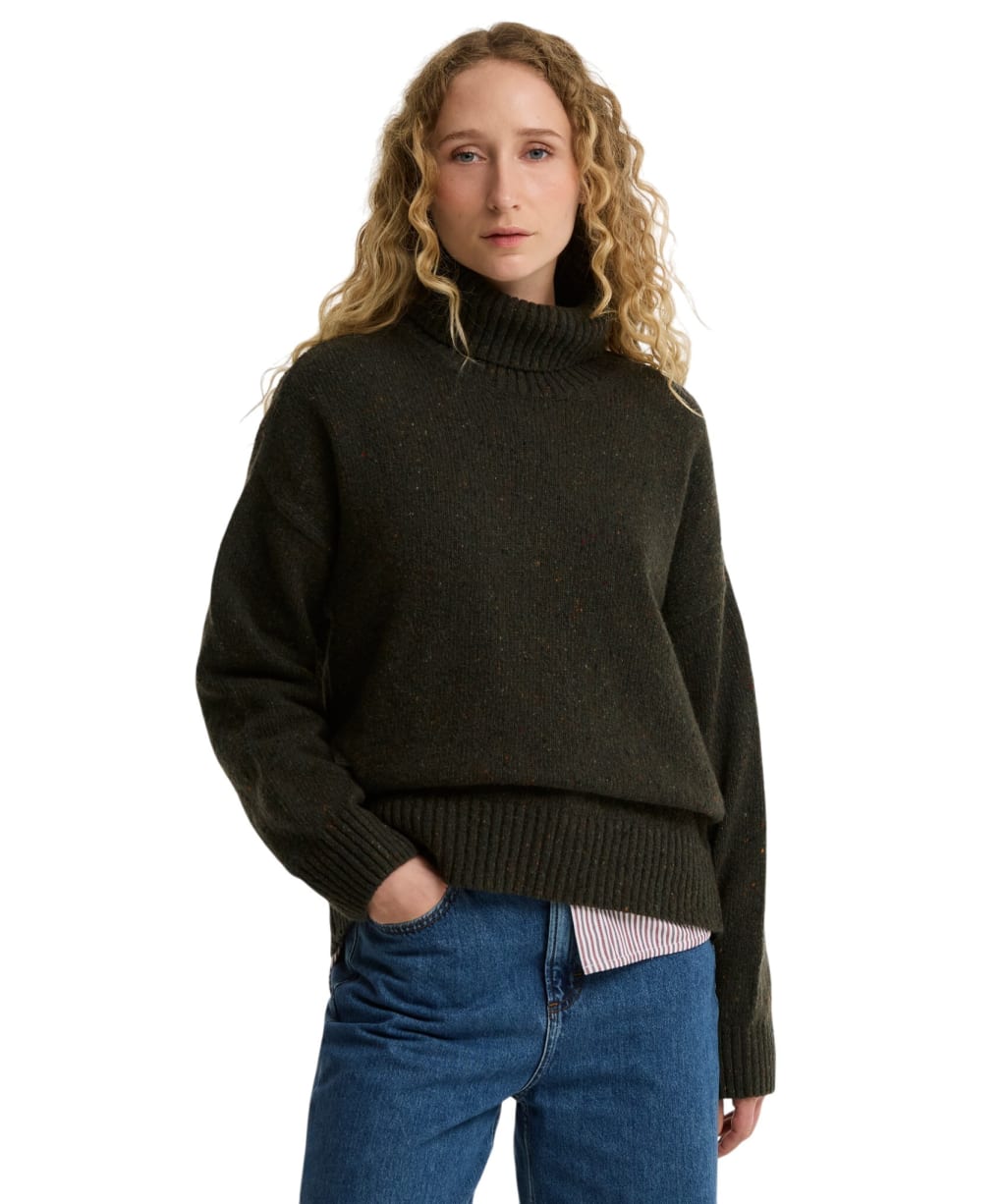 Women's Barbour Stanford Fleck Knitted Jumper - Olive