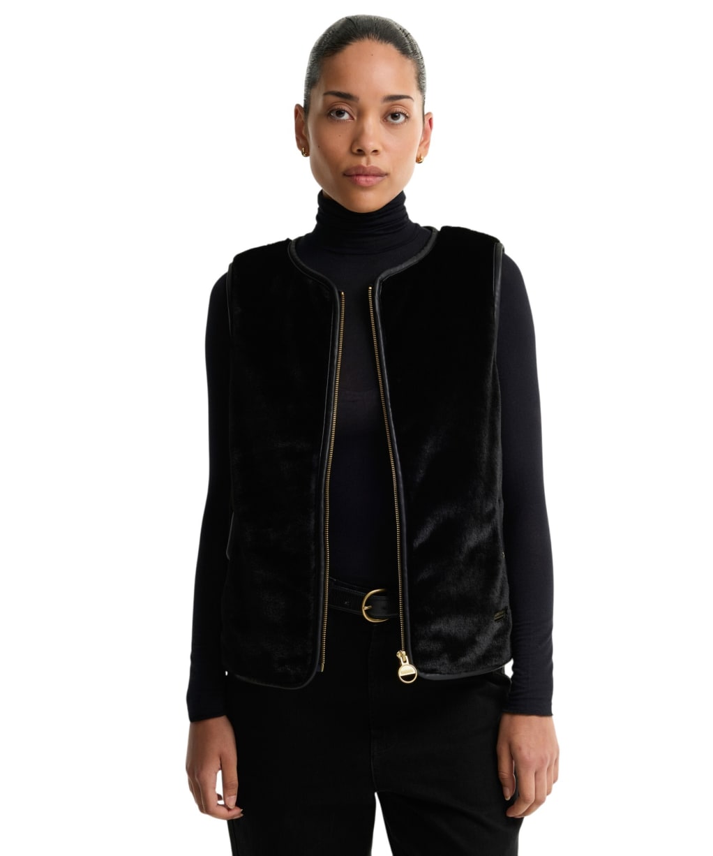 Women's Barbour International Oulton Faux Fur Liner - Black
