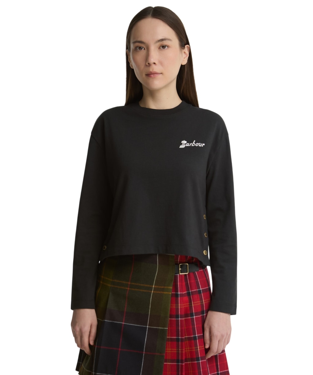 Women's Barbour Pauline Long Sleeve Top - Black