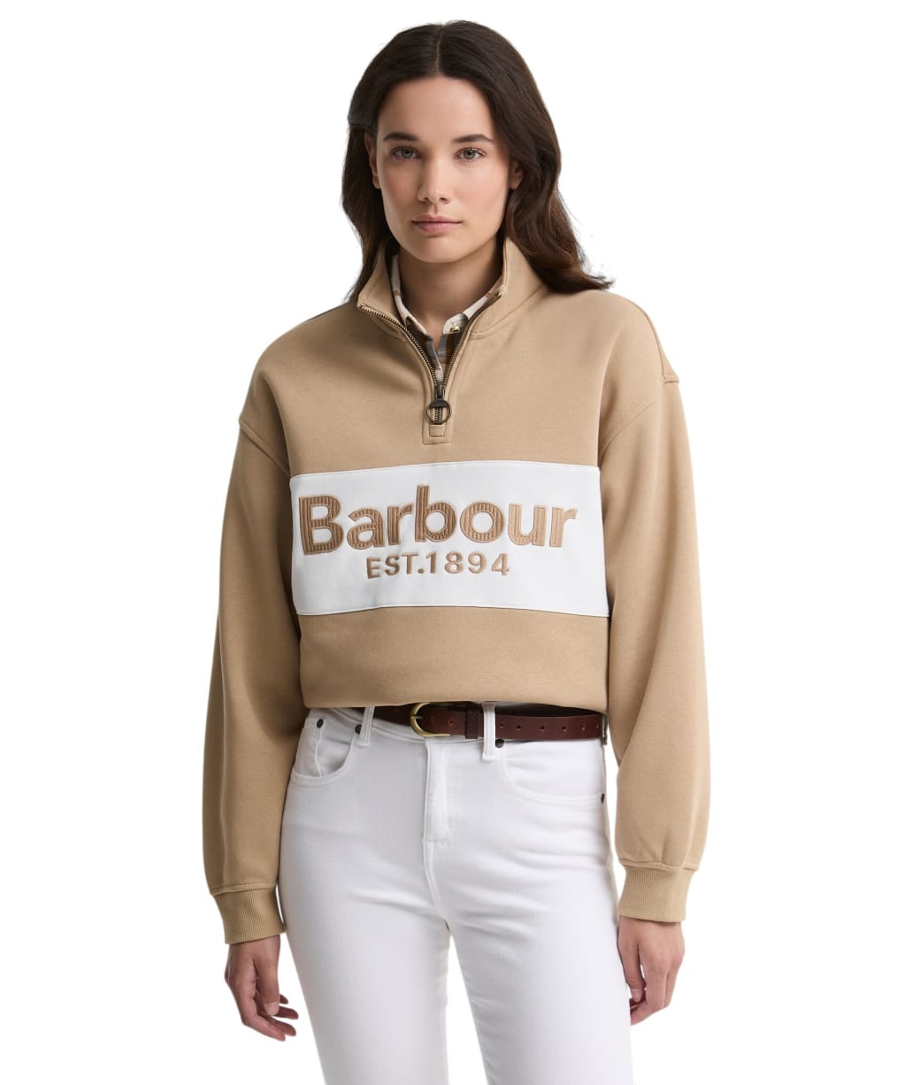 Women's Barbour Zaria Half Zip Sweatshirt - Warm Trench