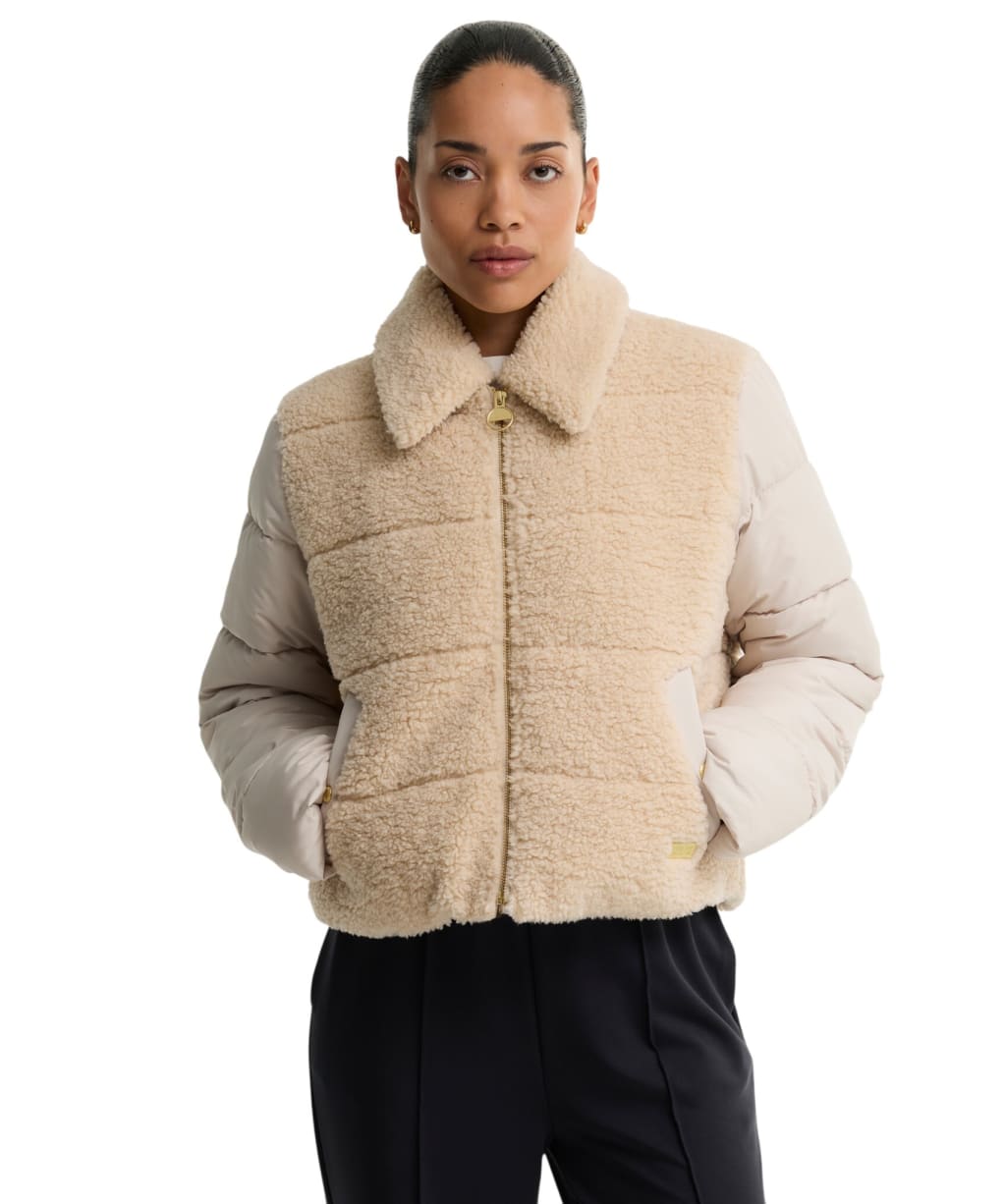 Women's Barbour International Luna Fleece Quilted Jacket - Jasmine / Moonbeam