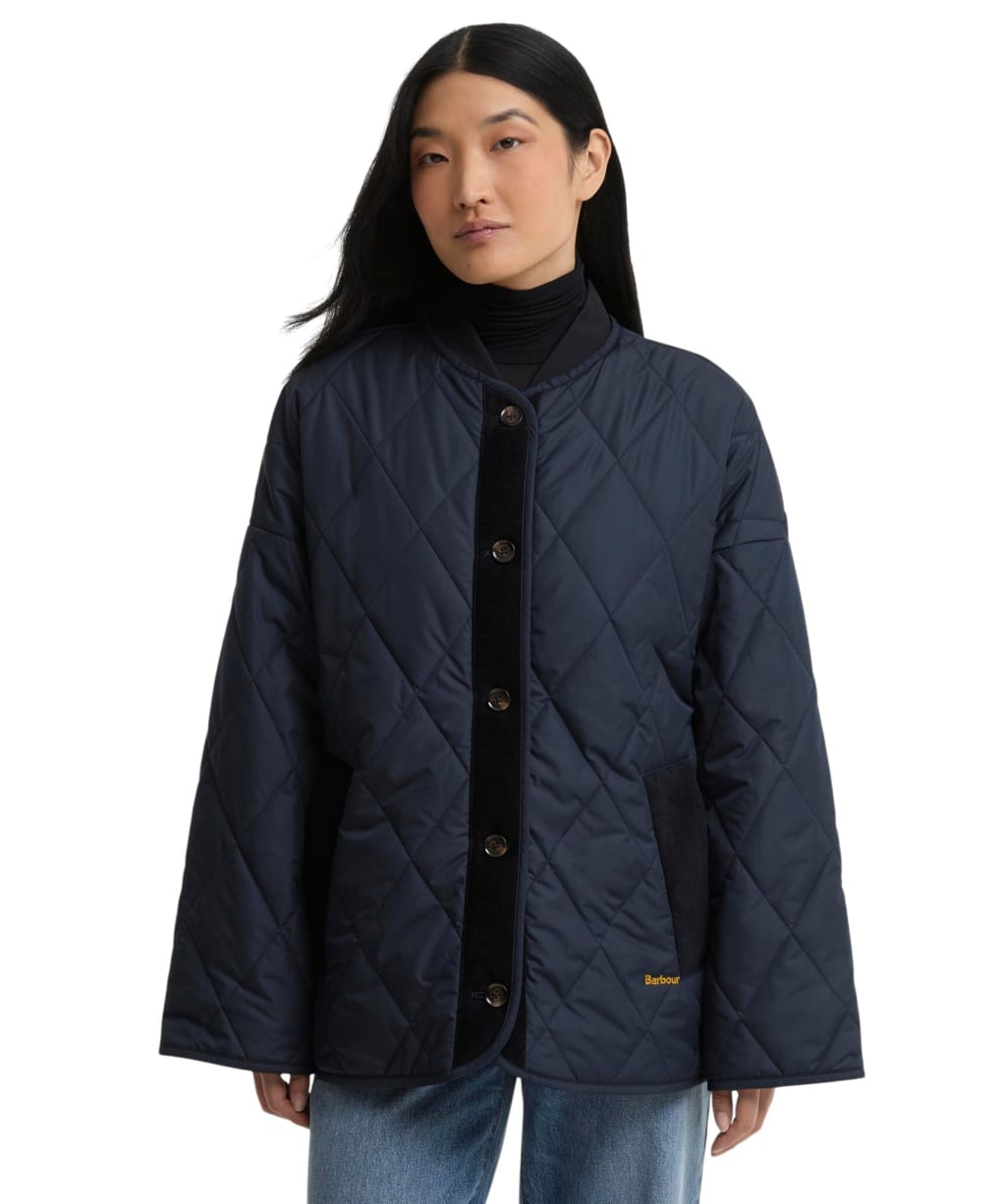 Women's Barbour Abercorn Quilted Jacket - Dark Navy / Ancient