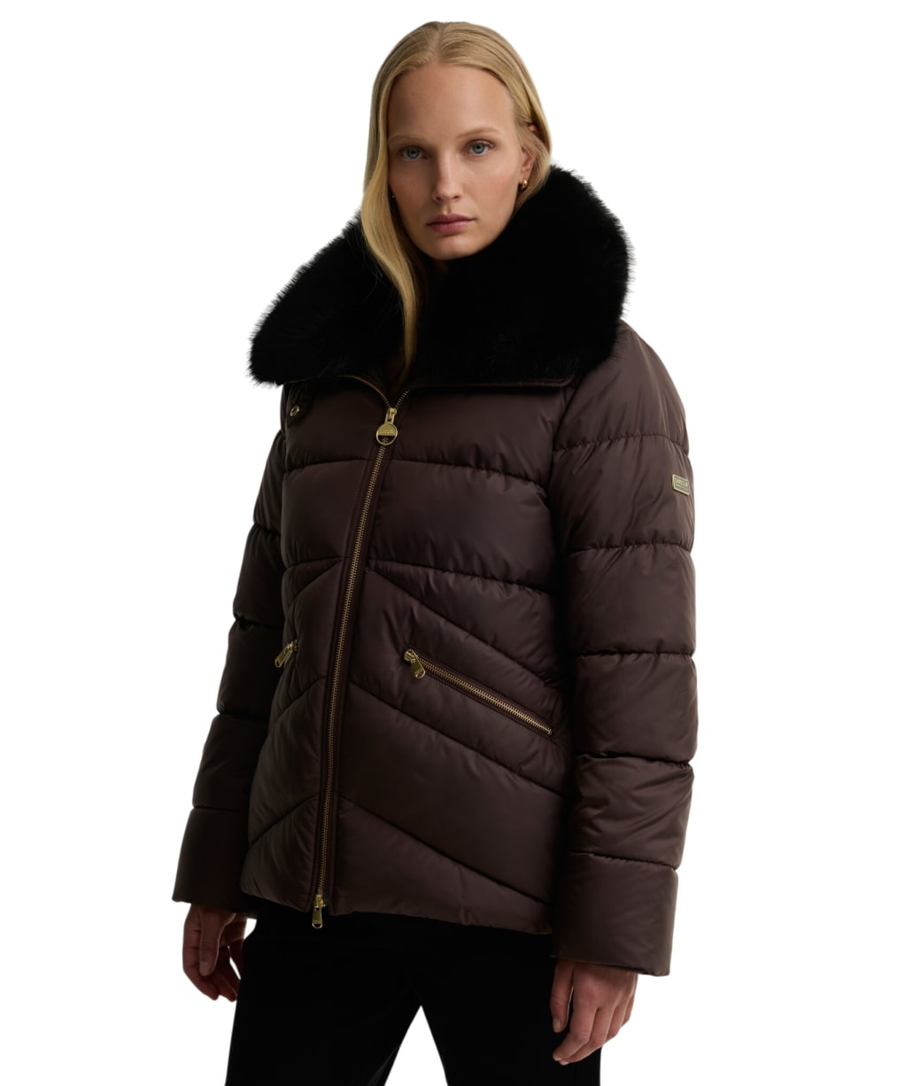 Women's Barbour International Cyrus Puffer Jacket - Truffle