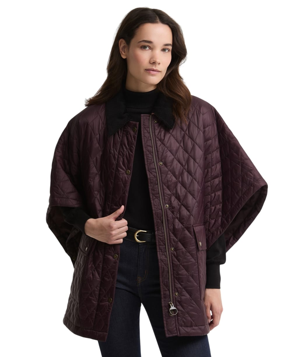 Women's Barbour Mildred Quilted Cape - Fig / Muted