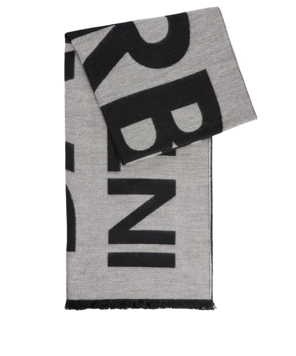 Women's Barbour International Milla Logo Scarf - Moonbeam / Black