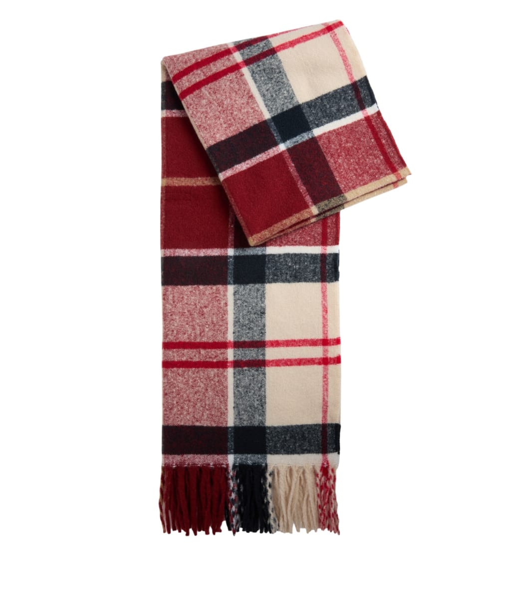 Women's Barbour Deanna Tartan Scarf - LIGHT CARDINAL