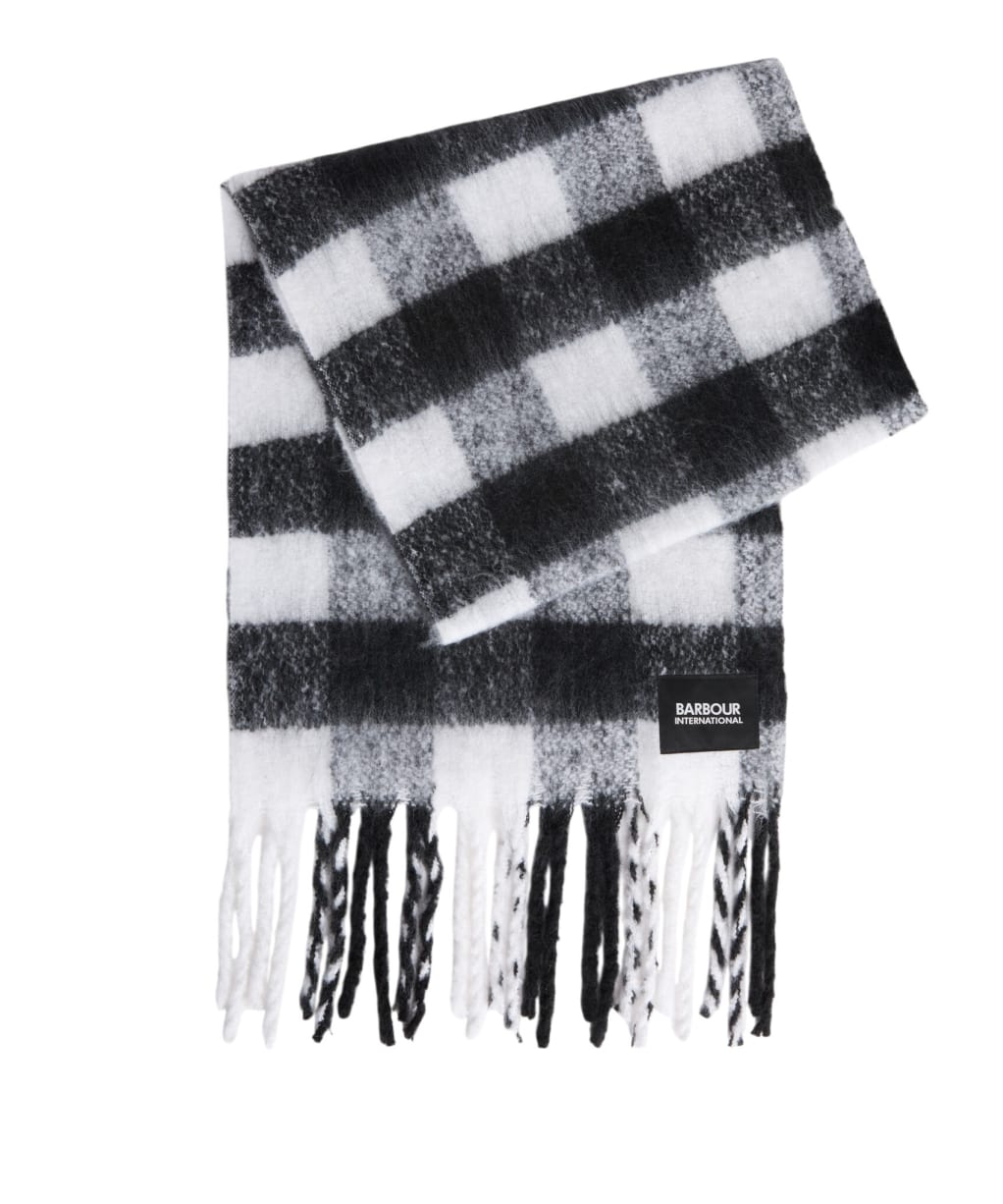 Women's Barbour International Branton Scarf - Black / White Gingham