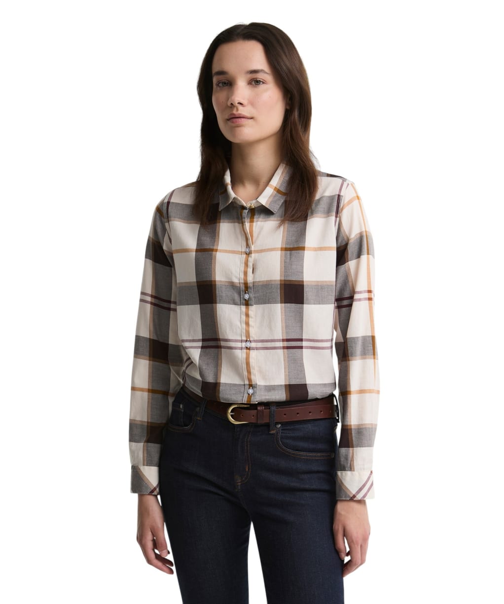 Women’s Barbour Moorland Shirt - ECRU MUTED TART