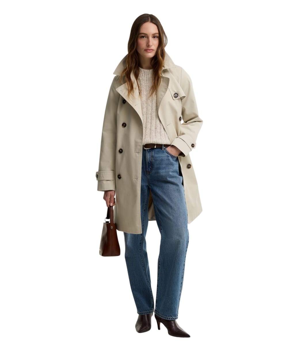 Women's Barbour Short Greta Showerproof Jacket - Mist / Birchwood Dress