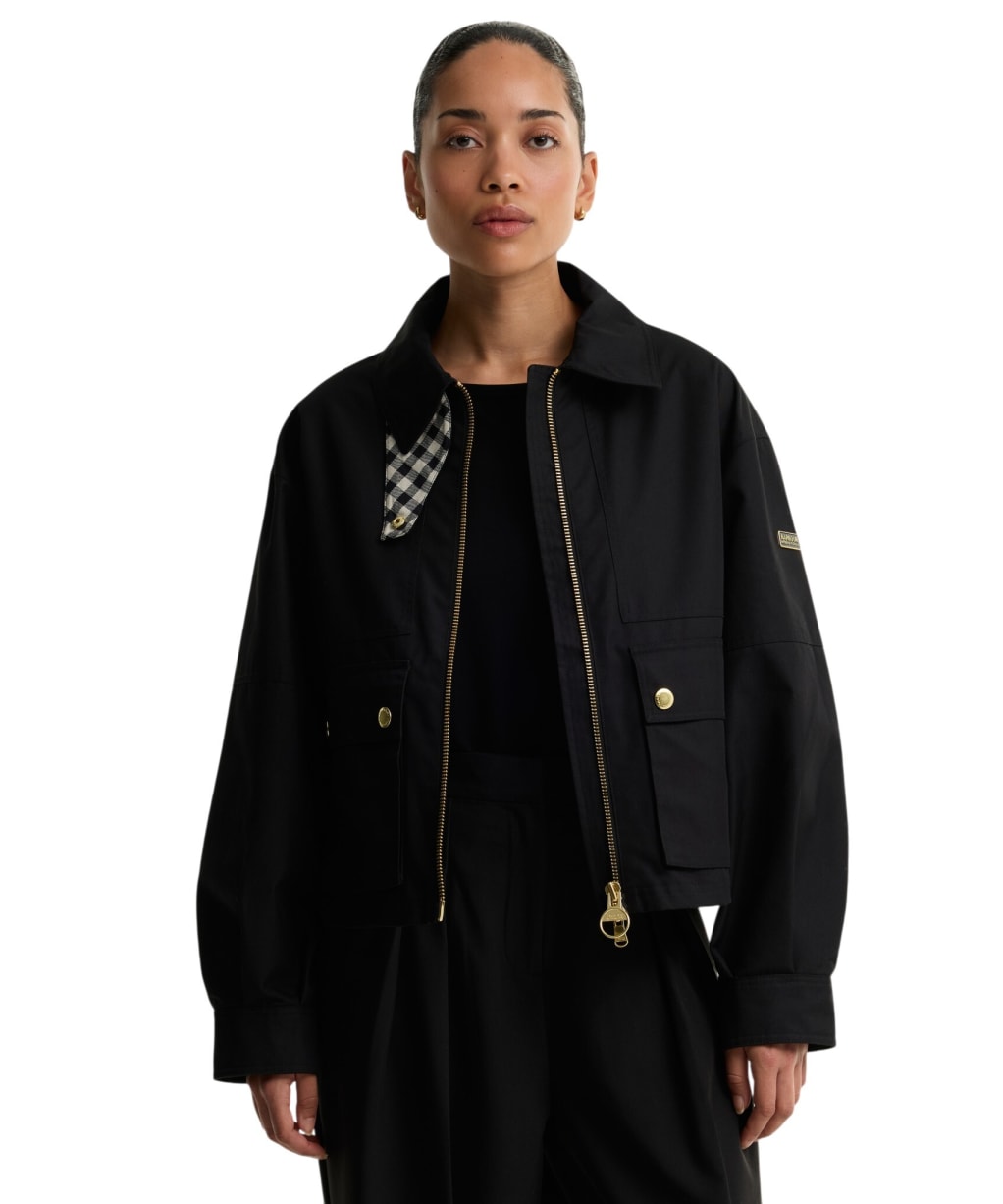 Women's Barbour International Gabriette Showerproof Jacket - Black