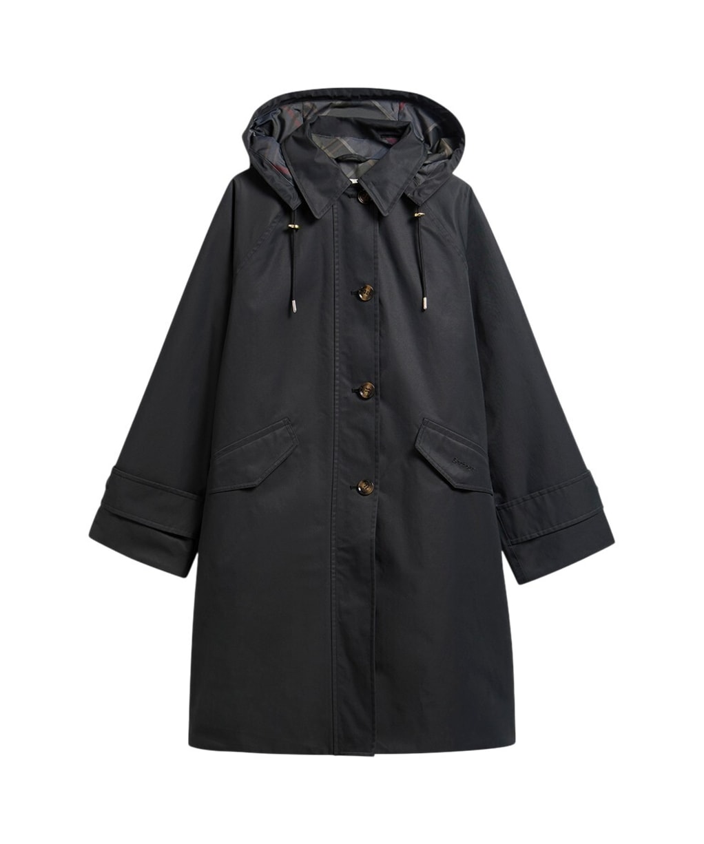 Women's Barbour Harleigh Waterproof Jacket - Black / Shadow Classic
