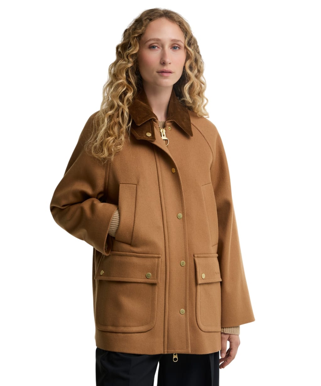 Women's Barbour Womens Bedale Wool Coat - Beige / Birchwood