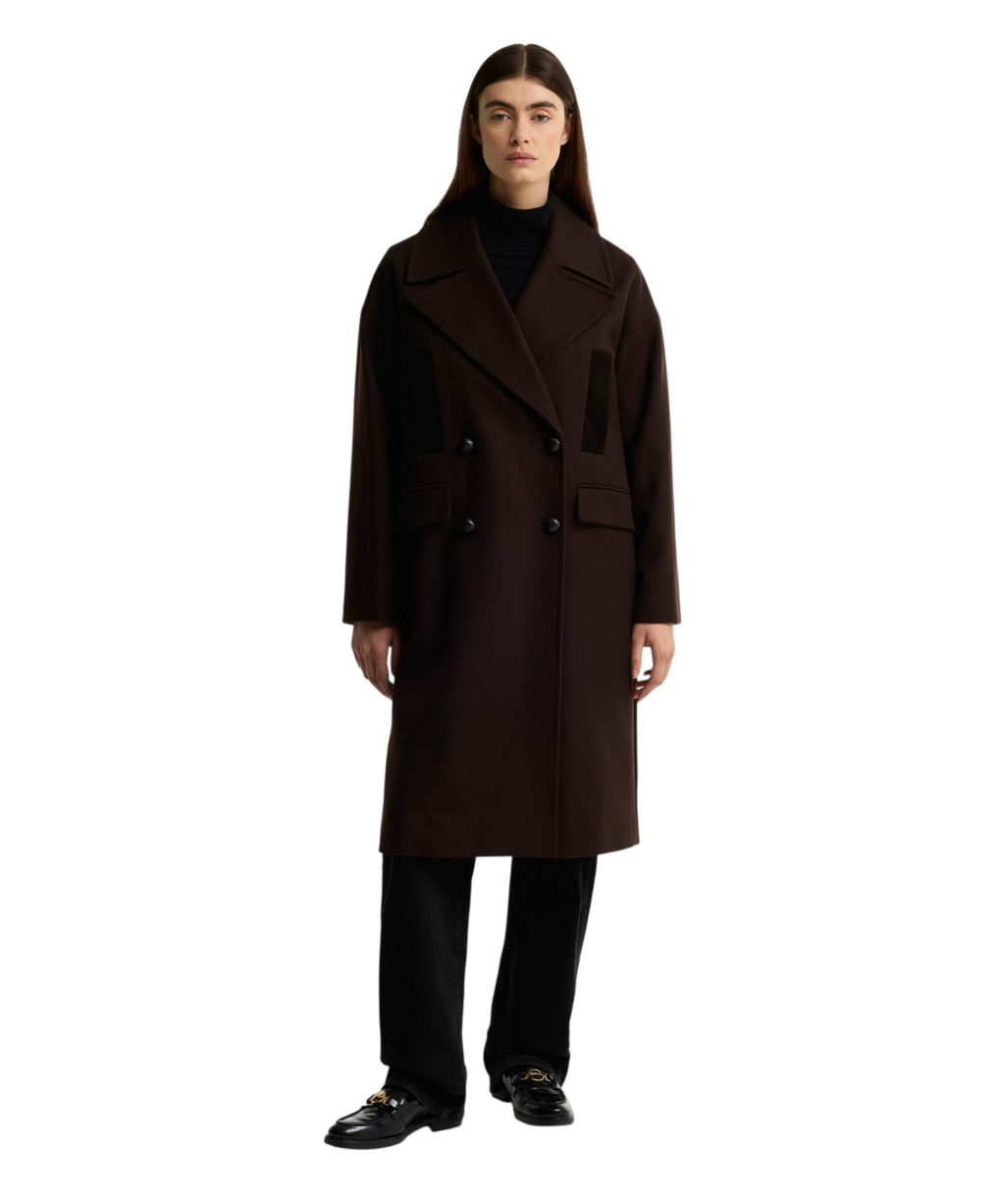 Women's Barbour Vivian Wool Coat - Rustic / Shadow