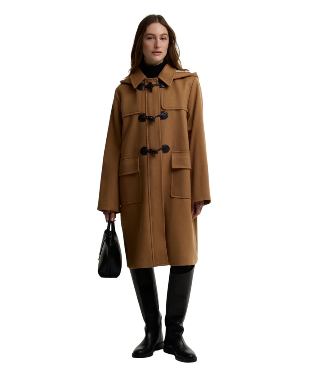 Women's Barbour Melody Wool Duffle Coat - Beige / Birchwood