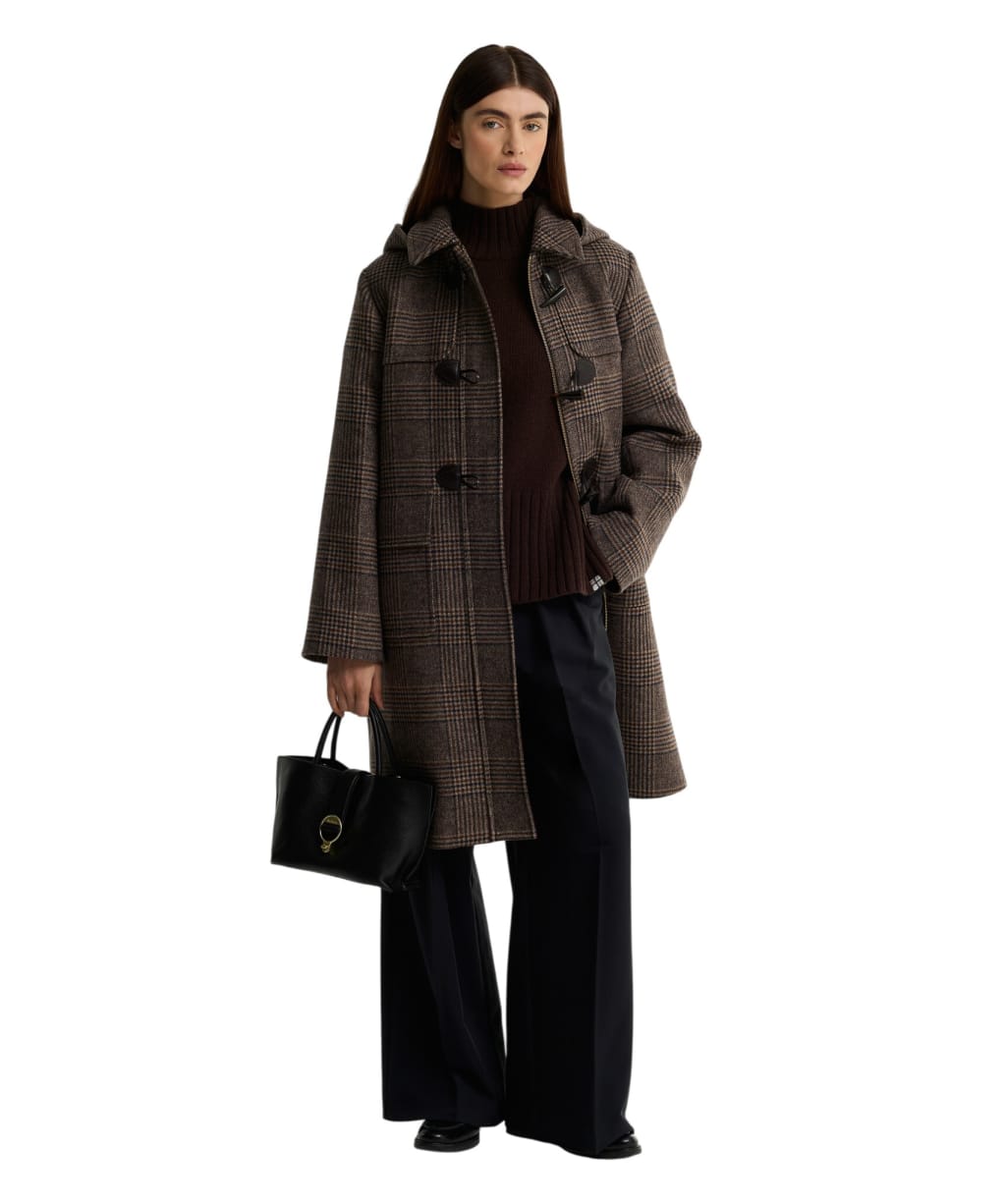 Women's Barbour Melody Check Wool Duffle Coat - Prince of Wales