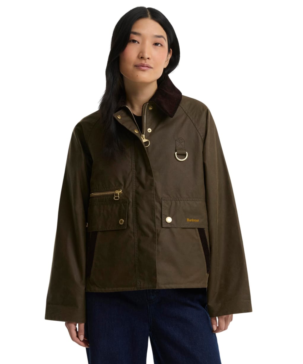 Women's Barbour Cottingham Waxed Jacket - Beech / Ancient Tartan