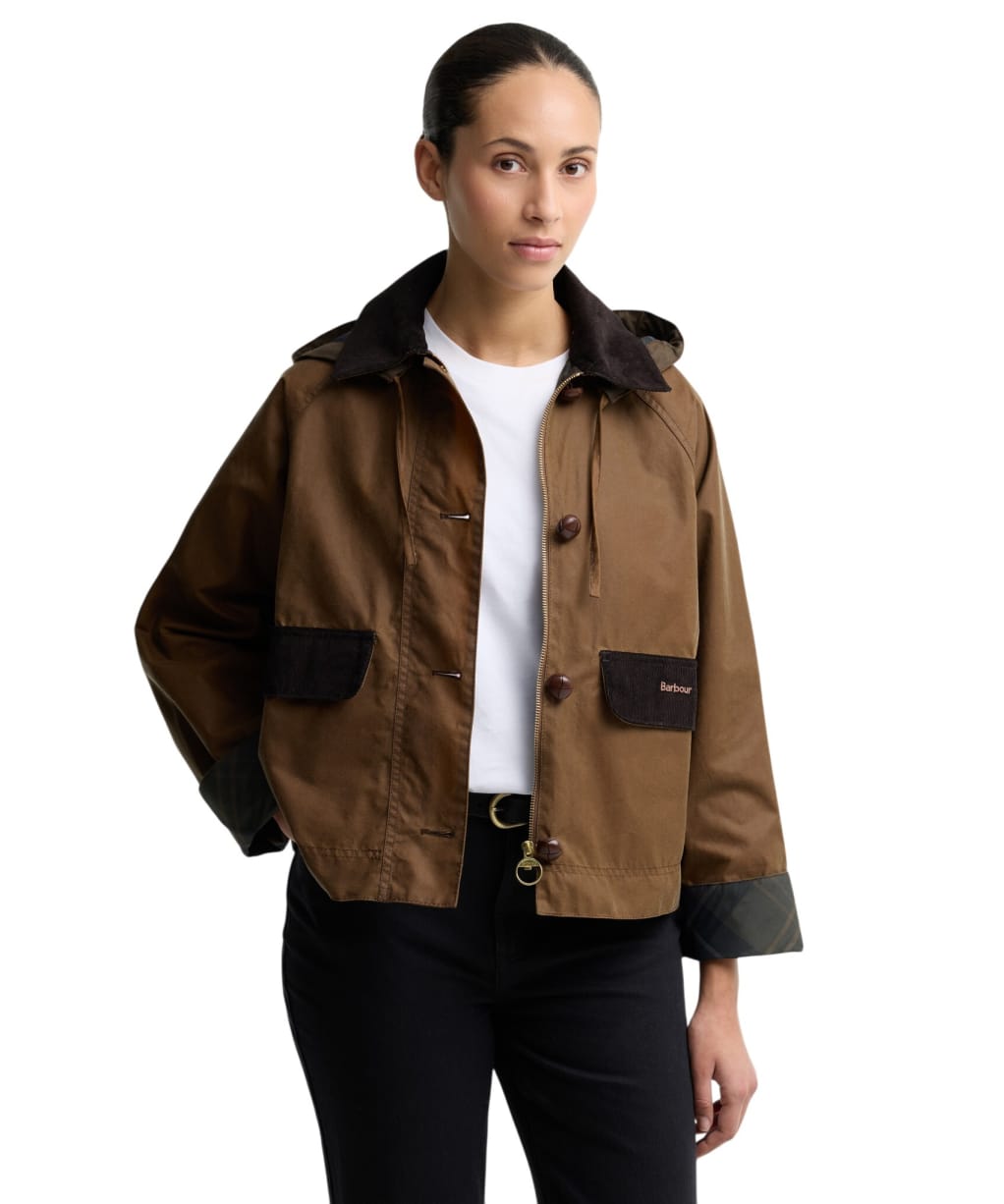 Women's Barbour Adina Waxed Jacket - TAN/SHADOW CLASS
