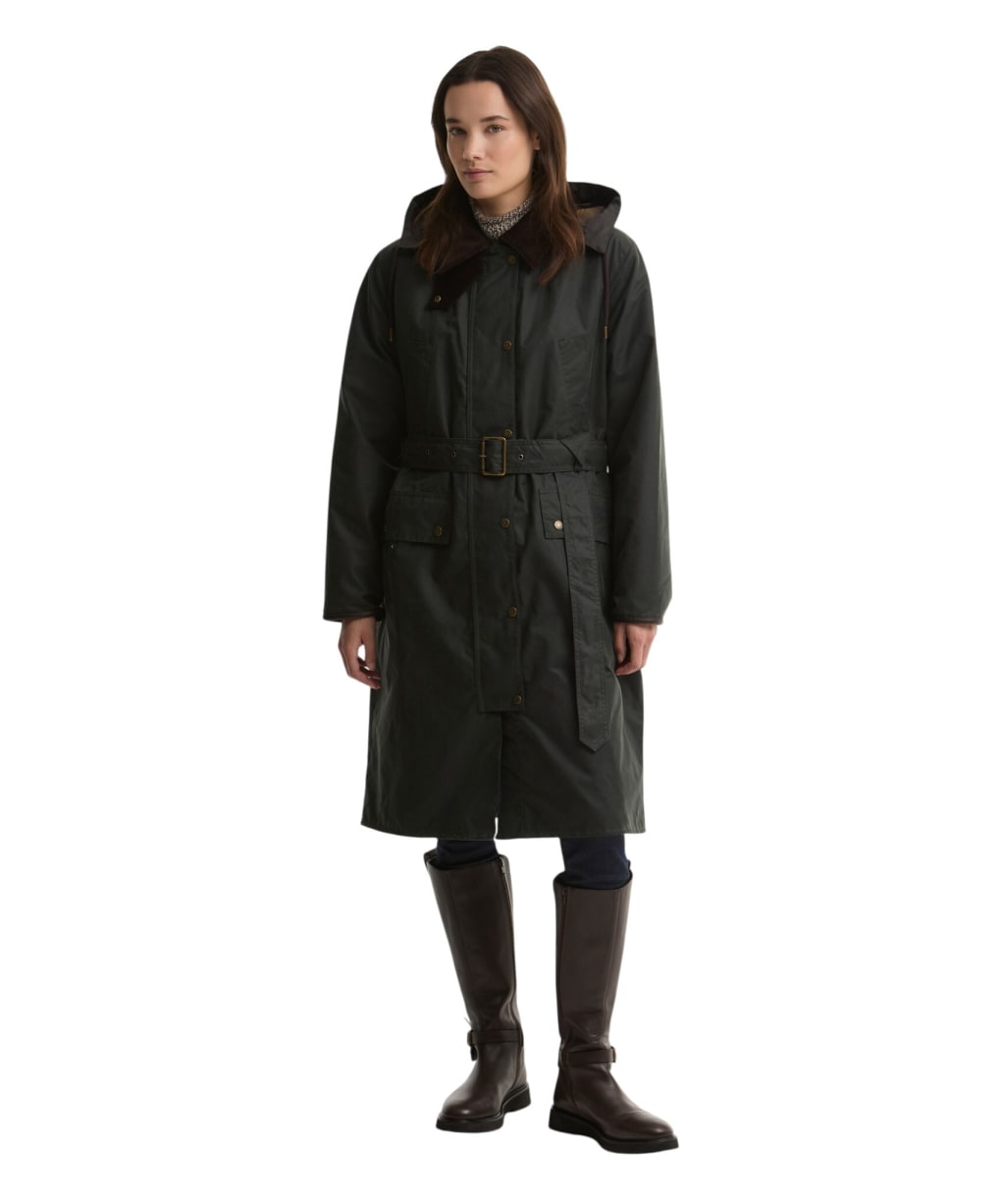 Women's Barbour Antoinette Waxed Jacket - Sage / Classic